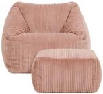 Icon Natalia Cord Sitzsack Kinder Sessel und Hocker mit F&uuml;llung, Rosa | In