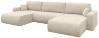 ALTDECOR Ecksofa mit Schlaffunktion U-Form BERY-U 377x193x88 - Creme | Corner...
