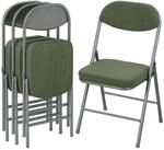 HOMCOM Klappstuhl Gepolsterte R&uuml;ckenlehne f&uuml;r G&auml;ste 4er Set Gr&uuml;n |...