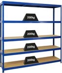 PROREGAL Schwerlastregal Giant Elephant Blau 180x180x45cm Fachlast 200kg...