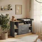 Vicco Wickelkommode Olina, Anthrazit/Goldkraft Eiche 138.3 x 93 cm
