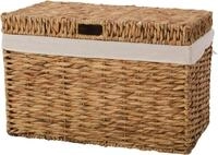 VIVANNO W&auml;schekorb Wanda aus Wasserhyazinthe - W&auml;schebox Natur - 60 cm 