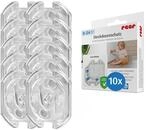 reer Steckdosenschutz zum Kleben, Kindersicherung, 10 St&uuml;ck, Transparent 