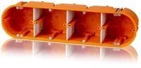 f-tronic Hohlwand-Ger&auml;tedose massiv, 4-fach, 60mm tief, HW40, Inhalt: 5, 5...