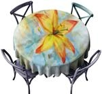 ScottDecor Tischdecke, rund, wiederverwendbar, Landschaft, Sonnenblumen und