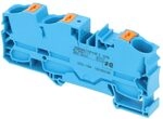 WAGO 2216-1304 3-CONDUCTOR THROUGH TERMINAL BLOCK WITH PUSH-BUTTON 16 MM?, BLUE