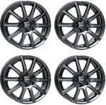 4x Rial Felgen Alufelgen Milano 6.5Jx16 ET38 5x100 titanium kompatibel mit SKODA