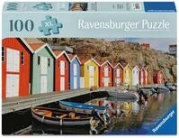 Ravensburger Puzzle 12001730 - Bunte H&auml;user in Schweden - 100 Teile Foto-Puzzle f&uuml;r