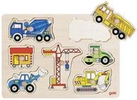 Goki 57593 Steckpuzzle Baufahrzeuge