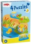 HABA 4 Erste Puzzles &ndash; Tierkinder-Puzzle ab 2 Jahren mit 4 Motiven & beidseitiger