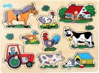 small foot Setzpuzzle Bauerei aus Holz, mit vielen Motiven vom Bauernhof und in