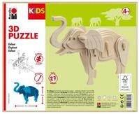 Marabu KiDS 3D Holzpuzzle Elefant, ca. 16 x 13 cm | mit 27 Puzzleteilen aus FSC 100 %