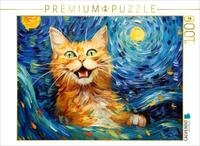 Puzzle &middot; Katze Im Stil von Vincent Van Gogh | 1000 Teile &middot; Lege-Gr&ouml;&szlig;e 64 &times;...