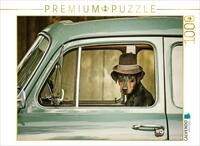 Puzzle &middot; Deutscher Pinscher Leo | als Chauffeur &middot; 1000 Teile &middot; Lege-Gr&ouml;&szlig;e 64 &times;