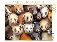 Puzzle &middot; Frettchen Kuschelhaufen | 1000 Teile &middot; Lege-Gr&ouml;&szlig;e 64 &times; 48 cm &middot;