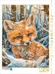 Puzzle &middot; Junger Fuchs im Schnee | Illustration eines niedlichen jungen Fuchses im