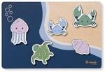 hauck Puzzle N Fit Steckpuzzle aus Holz ab 1 Jahr, Greifpuzzle, Sea | Holzpuzzle mit