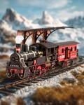 Rolife 3D Puzzle - Modelleisenbahnen Erwachsene Holzpuzzle, Holz Modellbau Wood Trick