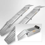 BITUXX&reg; Auffahrrampen Silbergrau | 2x, Auffahrschienen, Servicerampe, 2200kg,