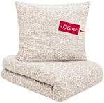 s.Oliver Satin-Flanell Bettw&auml;sche 135x200 cm beige Leo - 100 % Baumwolle | 2in1