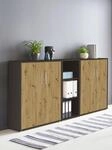 Aktenschrank in Anthrazit Artisan Eiche Office Edition abschlie&szlig;bar als