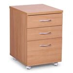 WOHNLING Rollcontainer Ottawa 40x45x60 cm Buche mit Schubladen | Rollwagen mit
