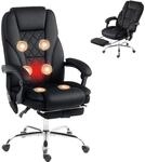 Vinsetto B&uuml;rostuhl Ergonomisch mit Vibrationsmassage und W&auml;rme, Schwarz 