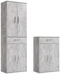Mehrzweckschrank 2er-Set Die Allzweckwaffe Made in Germany Schrank Grau | mokebo