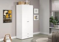 Garderobenschrank Basics Wei&szlig; &middot; B 81 x H 176 cm | Kleiderschrank &middot; 2 T&uuml;ren &middot; 2