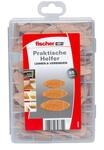 fischer Praktische Helfer Leimen & Verbinden, Sortimentbox mit 85 Flachd&uuml;beln,...