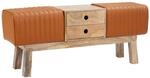 vidaXL Bank 110 x 30 x 45 cm Echtes Leder Braun | Die mit Schaumstoff gef&uuml;llte