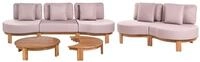 Beliani Gartenlounge Set Hellbraun Akazienholz 5-Sitzer mit Tisch und Sitzkissen