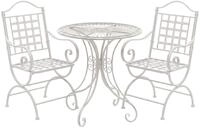 CLP Gartenm&ouml;bel-Set Viro mit rundem Gartentisch und 2 Gartenst&uuml;hlen aus Eisen...