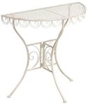 Beliani Outdoor Bistrotisch Hellbeige Eisen f&uuml;r 2 Personen Balkontisch |...