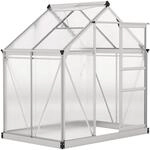 Outsunny Gew&auml;chshaus Aluminium mit Dachfenster 190x132x201cm Silber | 2,51m&sup2;,