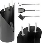 DanDiBo Kaminbesteck Schwarz Modern 4 Teilig Set 96571 Kaminset Kamingarnitur