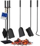 Relaxdays Kaminbesteck, 4-teilige Kamingarnitur mit Schaufel, Besen,...