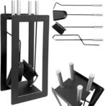 DanDiBo Kaminbesteck Modern Schwarz 5 Teilig Set 96572 Kaminset Kamingarnitur