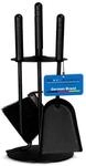 MS Beschl&auml;ge Kamingarnitur schwarz 4-teilig modern & platzsparend -...