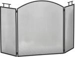 HOMCOM Funkenschutzgitter Faltbare Metall 110 x 24 x 76,5 cm Schwarz 