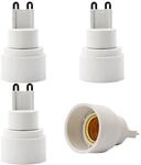 INTIRILIFE G9 auf E14 Lampensockel Adapter in WEISS - 4x Lampenadapter zum