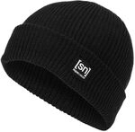 super.natural Merino Basic Beanie Schwarz - Merino L&auml;ssige warme M&uuml;tze,...