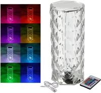 LED Akku Touch Leuchte aus Acryl Kristall mit Fernbedienung - 21 x 9 cm -