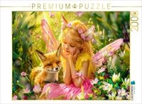 Puzzle &middot; Kinderelfe mit Fl&uuml;geln sitzt zwischen Blumen zusammen mit kleinem |...