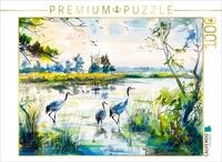 Puzzle &middot; Kraniche im Havelland Stehen im Flachwasser eines stillen Sees |...