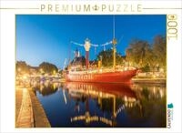 Puzzle &middot; Feuerschiff Amrumbank in der Ratsdelft von Emden, Niedersachsen |...