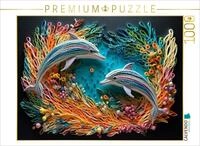 Puzzle &middot; Springende Delfine in Quilling Technik | 1000 Teile &middot; Lege-Gr&ouml;&szlig;e...