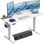 HOMCOM H&ouml;henverstellbarer Schreibtisch Elektrisch 140 x 60 cm Wei&szlig; | Steh-Sitz