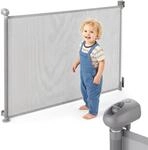 Moby-System STAIRSAFE Treppenschutzgitter ausziehbar 140 cm Grau | Rollbares