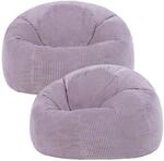 Icon Kingston Sitzsack Cord mit F&uuml;llung, 2er Pack, Lila | In Deutschland